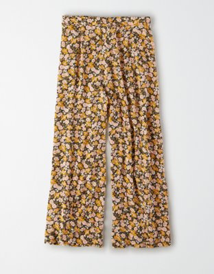 AE High-Waisted Floral Wide Leg Pant