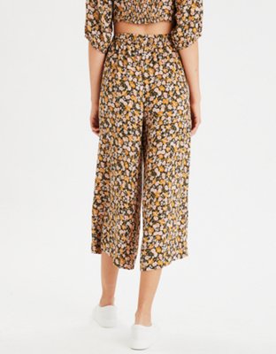 AE High-Waisted Floral Wide Leg Pant