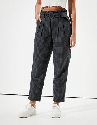 AE High-Waisted Plaid Tapered Pant