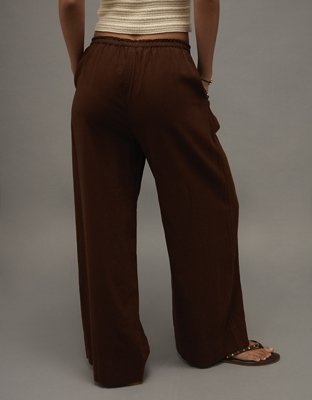 AE Linen-Blend Wide-Leg Pant
