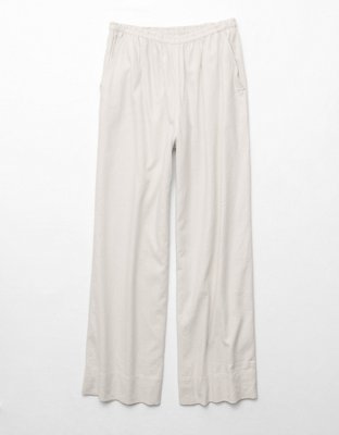 AE Linen-Blend Wide-Leg Pant