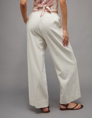 AE Linen-Blend Wide-Leg Pant