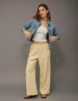 AE Linen-Blend Wide-Leg Pant | American Eagle