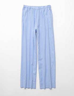 AE Linen-Blend Wide-Leg Pant