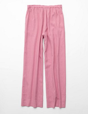 AE Linen-Blend Wide-Leg Pant