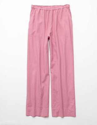AE Linen-Blend Wide-Leg Pant