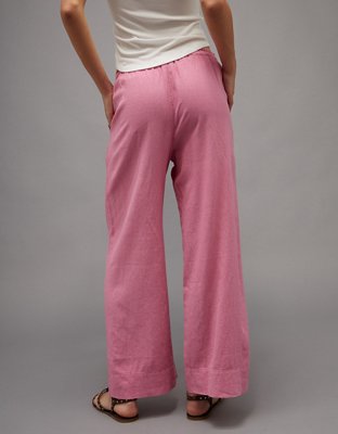 AE Linen-Blend Wide-Leg Pant