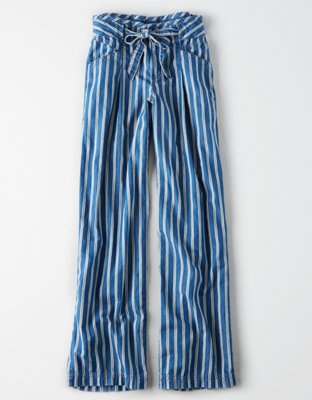 high waisted striped palazzo pants
