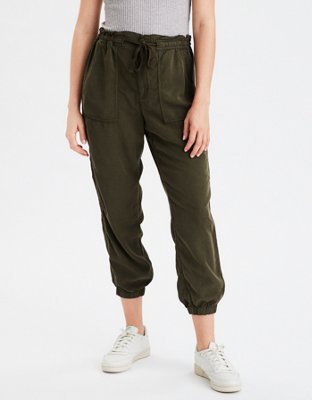 black high waisted jogger pants