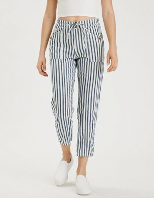 american eagle blue striped pants