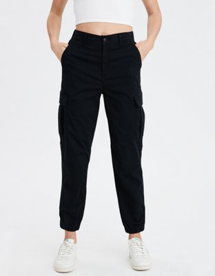 high waisted denim joggers womens