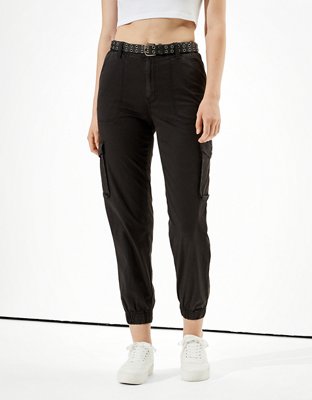 AE Super High-Waisted Satin Jogger Pant