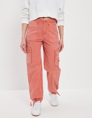 AE High-Waisted Satin Baggy Cargo Jogger