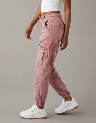 AE High-Waisted Satin Baggy Cargo Jogger