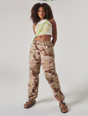 AE High-Waisted Satin Baggy Cargo Jogger