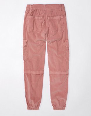 Pink Cord Cargo Pants
