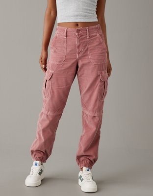 High-Waisted Ankle-Zip Cargo Jogger Pants