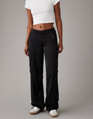 AE High-Waisted Satin Baggy Cargo Jogger