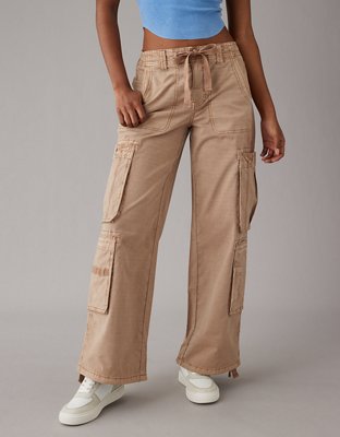 Ae Snappy Stretch Convertible Baggy Cargo Pant Women's Brown 2 Regular