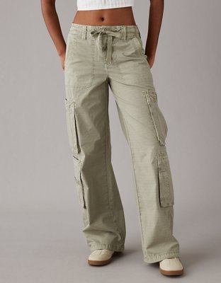 Women's High-Rise Poplin Baggy Cargo Pants