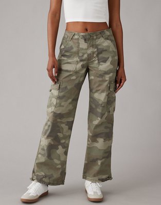 High Waist 4 Pocket Camo Cargo Pants