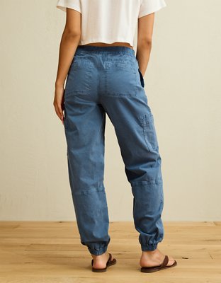 Женские брюки American Eagle AE Stretch High-Waisted Baggy Jogger, цвет: Синий — фото 2