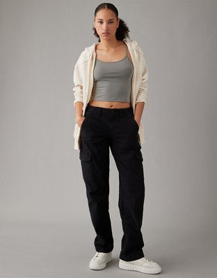 AE Stretch Super High-Waisted Baggy Straight Cargo Jean