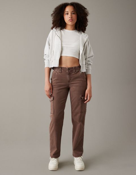 Женские брюки American Eagle AE Stretch Curvy Cargo Straight Pant