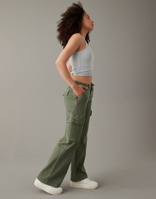 AE Stretch Curvy High-Waisted Baggy Wide-Leg Cargo Pant