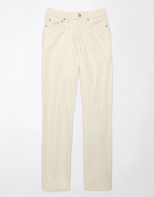 Женские брюки American Eagle AE Stretch Curvy Super High-Waisted Vegan Leather Straight Pant — фото 3