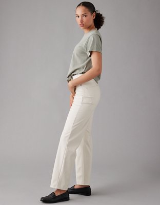 Женские брюки American Eagle AE Stretch Curvy Super High-Waisted Vegan Leather Straight Pant — фото 4