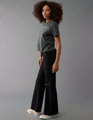 Женские брюки American Eagle AE Snappy Stretch Curvy Low-Rise Baggy Flare Pant — фото 3