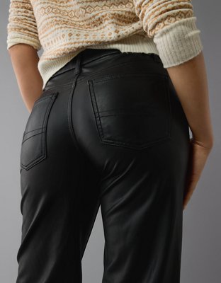 Женские брюки American Eagle AE Stretch Curvy Vegan Leather High-Waisted Stovepipe Pant — фото 5