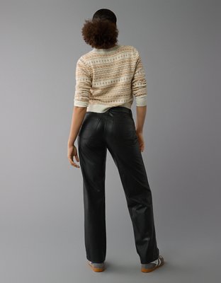 Женские брюки American Eagle AE Stretch Curvy Vegan Leather High-Waisted Stovepipe Pant — фото 2