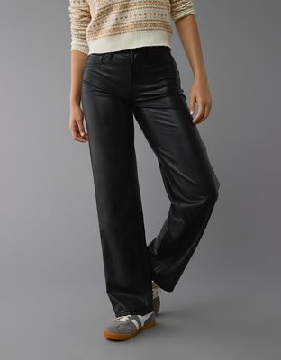 Женские брюки American Eagle AE Stretch Curvy Vegan Leather High-Waisted Stovepipe Pant — фото 4