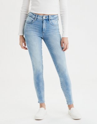 AMERICAN EAGLE OUTFITTERS Women Blue Jegging Skinny Fit Super High-Rise  Cropped Jeans