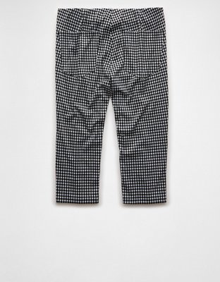 AE Pantalón Capri Stretch Tiro Bajo a Cuadros