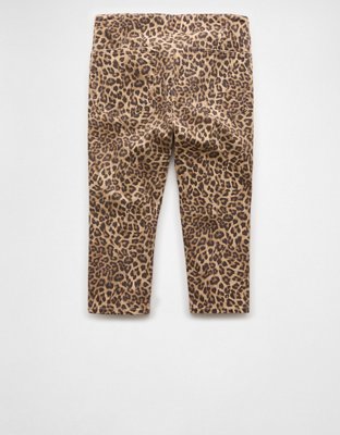 Pantalon capri à taille basse à motif léopard extensible AE