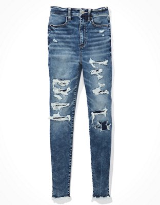 american eagle very ripped jeans