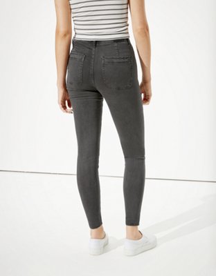 Jegging Femme American Eagle Taille 2 Haute Régulière Vieilli - Bleu - Occasion