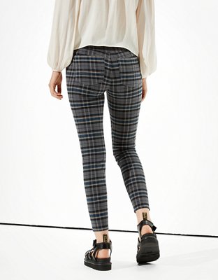 AE High-Waisted Plaid Jegging