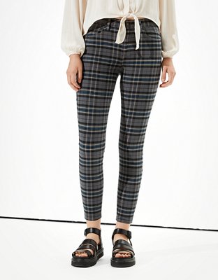 AE High-Waisted Plaid Jegging