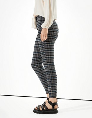 AE High-Waisted Plaid Jegging