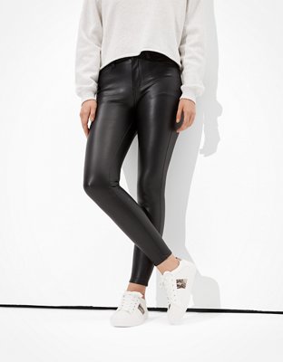 Faux leather jeggings