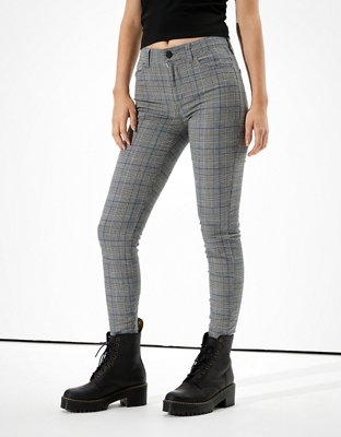 AE High-Waisted Plaid Jegging