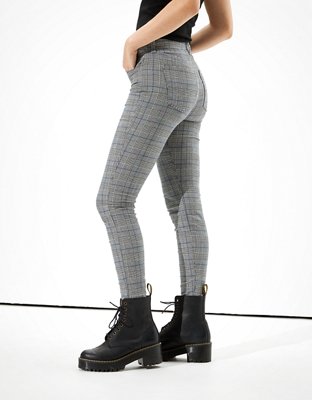 AE High-Waisted Plaid Jegging