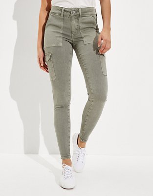 green khaki jeans womens