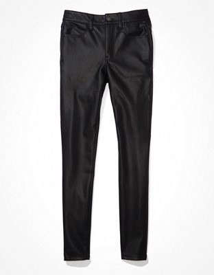 Женские джинсы American Eagle AE Stretch Vegan Leather High-Waisted Jegging — фото 3