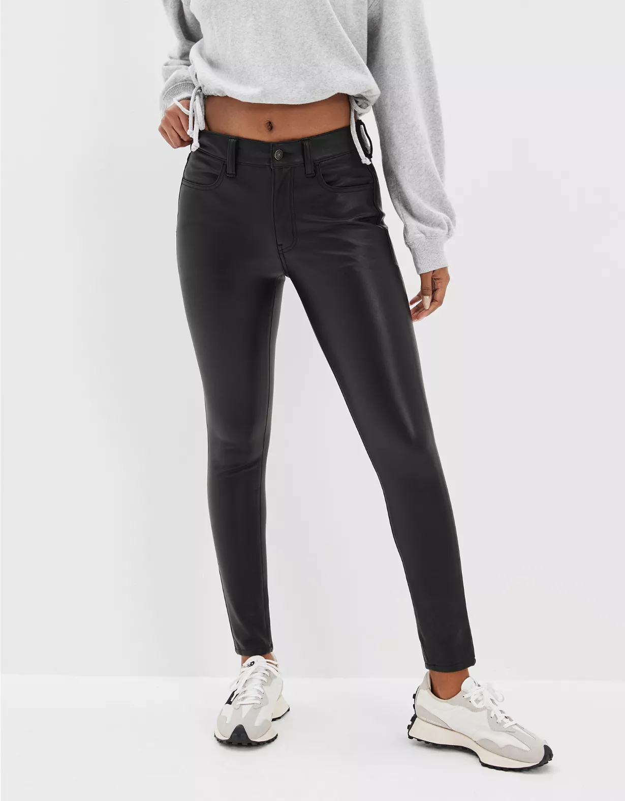 AE Stretch Vegan Leather High-Waisted Jegging