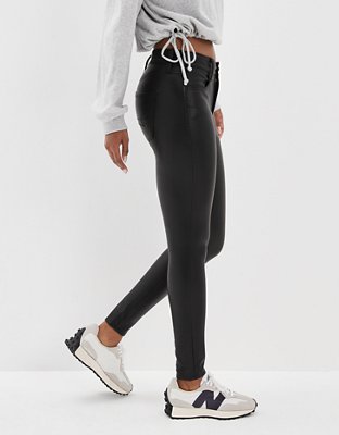 Женские джинсы American Eagle AE Stretch Vegan Leather High-Waisted Jegging — фото 4